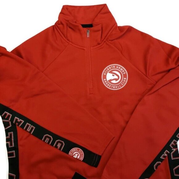 Hands High Tops - NBA Atlanta Hawks Hands High MVP Quarter Zip Pullover Womens Size M Red